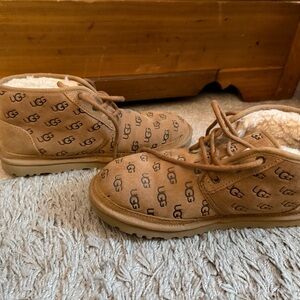 UGG Tan Logo Ankle Booties